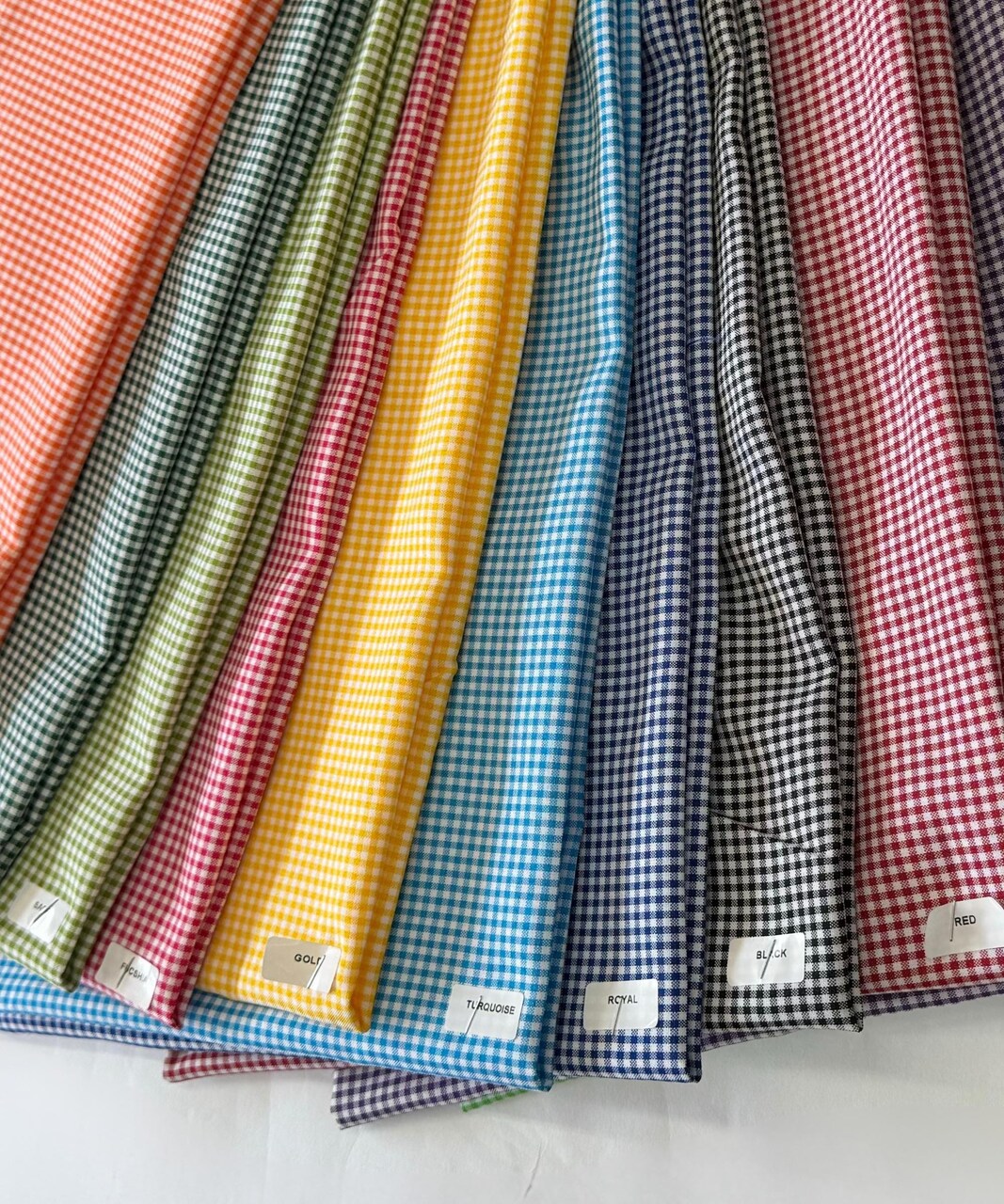 Gingham Check Fabric by the Yard, 60" Wide 1/8" Poly Cotton Checkered Poplin